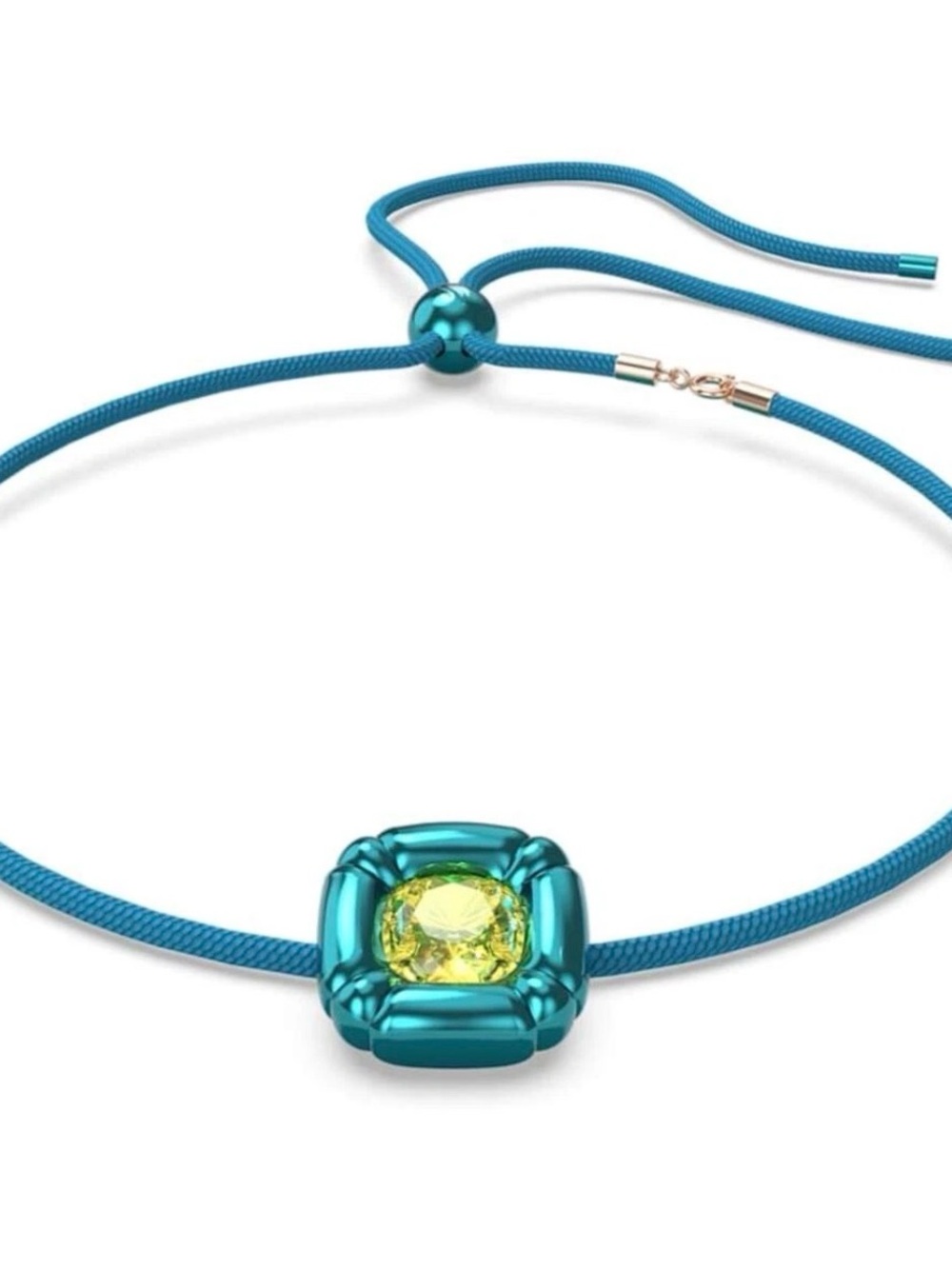 Authentic WOMENS Swarovski 5601586 Choker Necklace BLUE WITH YELLOW NEW IN BOX - Picture 2 of 4